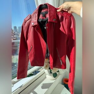 Forever 21 Cherry Red Leather Jacket